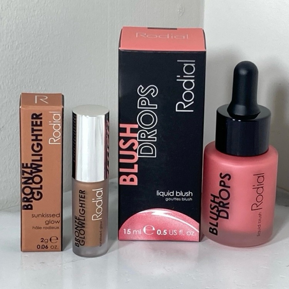 Rodial Blush Drops 15ml + Bronze Glowlighter 2g - New With Out Box, Never Used